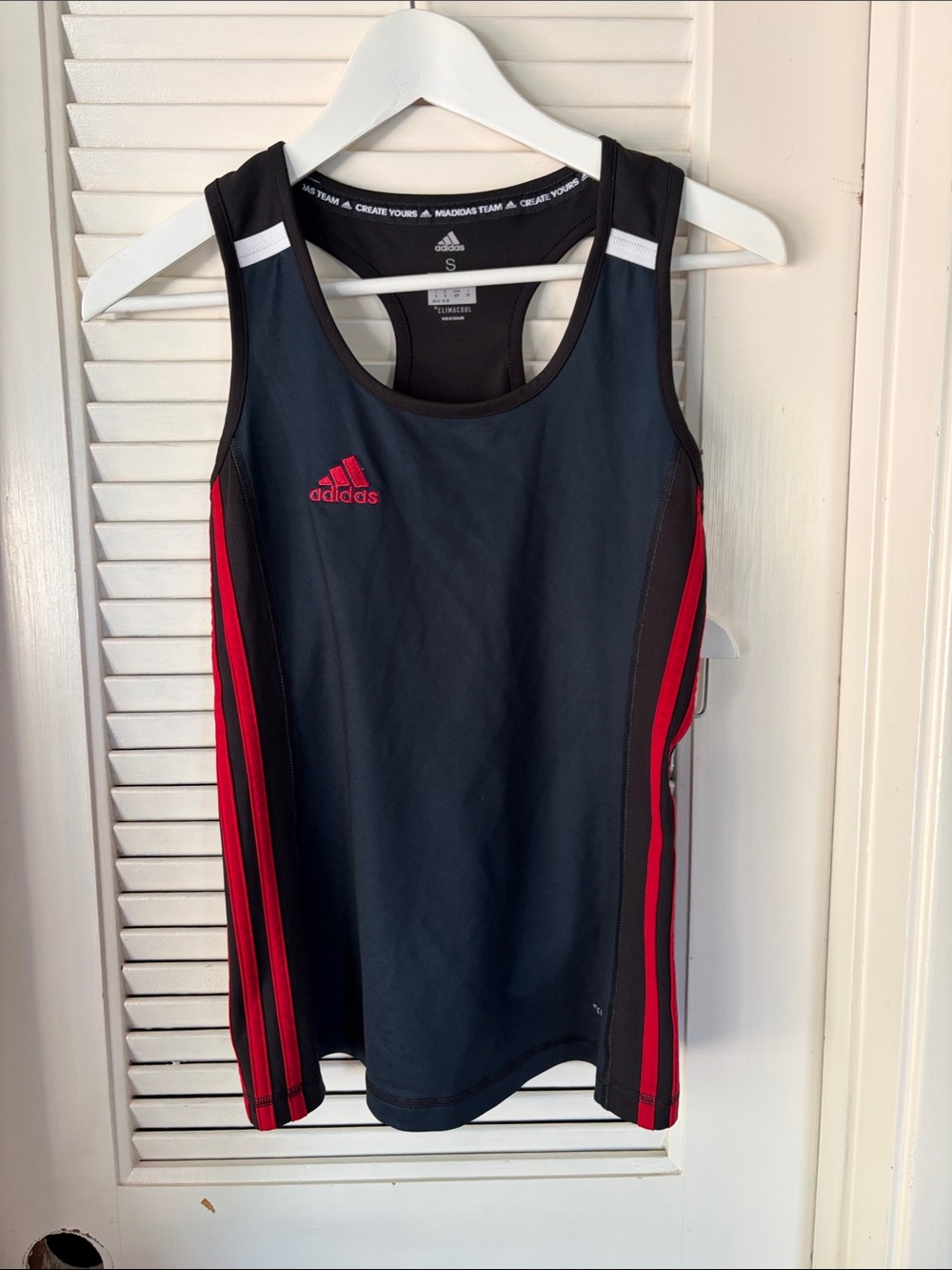 adidas y2k navy Tank Top with Red and black Side Stripes